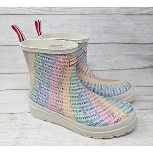 NEW Hunter Women's Rainbow Logo Short boot‎ Size 9